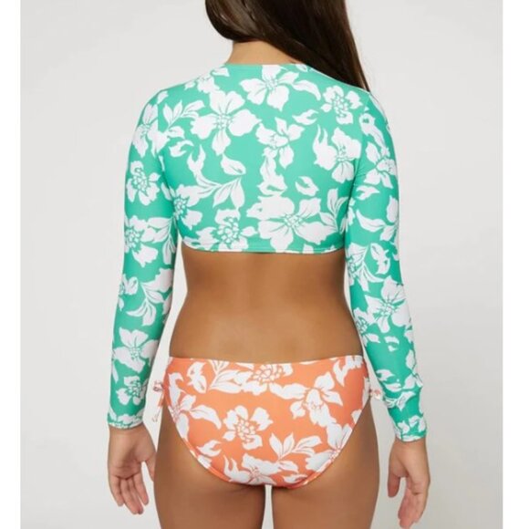 O'Neill Girls Oasis Long Sleeve Crop Top Swim Set - Picture 2 of 2